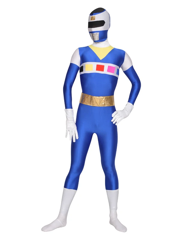 Костюм рейнджера Denji Sentai из спандекса косплей зентай на Хэллоуин