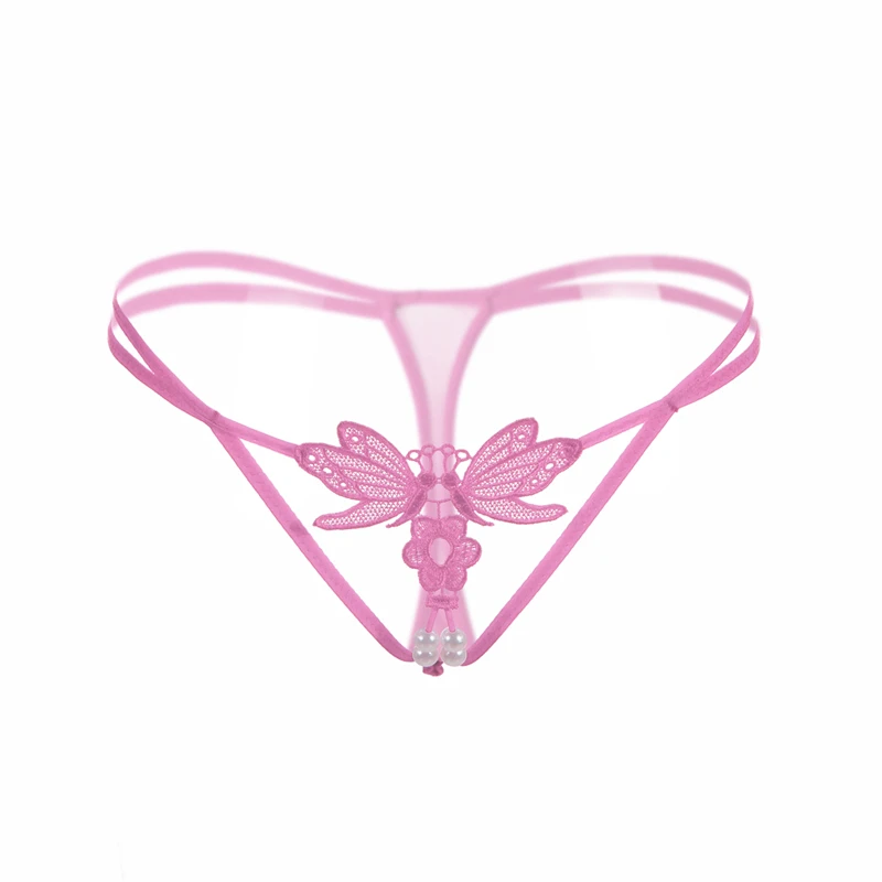 

AIIOU Underwear Women Erotic Bikini Thong Butterfly Lace Sexy Panties Hollow Out Transparent Seamless Thongs Women Nightwear