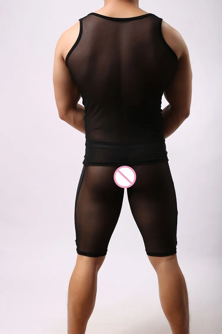 1 шт. сексуальные мужские майки из прозрачной сетки Фирменное Качество летние без