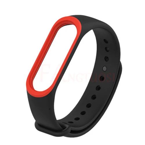 black and red Двойной цвет для xiaomi mi Band 3 спортивный ремешок силиконовый ремешок на запястье для xiaomi mi band 3 аксессуары браслет mi band 3 ремешок Новинка - Цвет: black and red