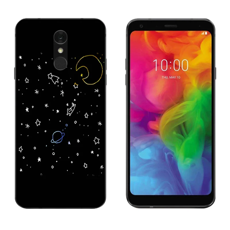 TPU чехол для LG Q7 + 5 дюймов сзади мягкий из силиконового материала защитный