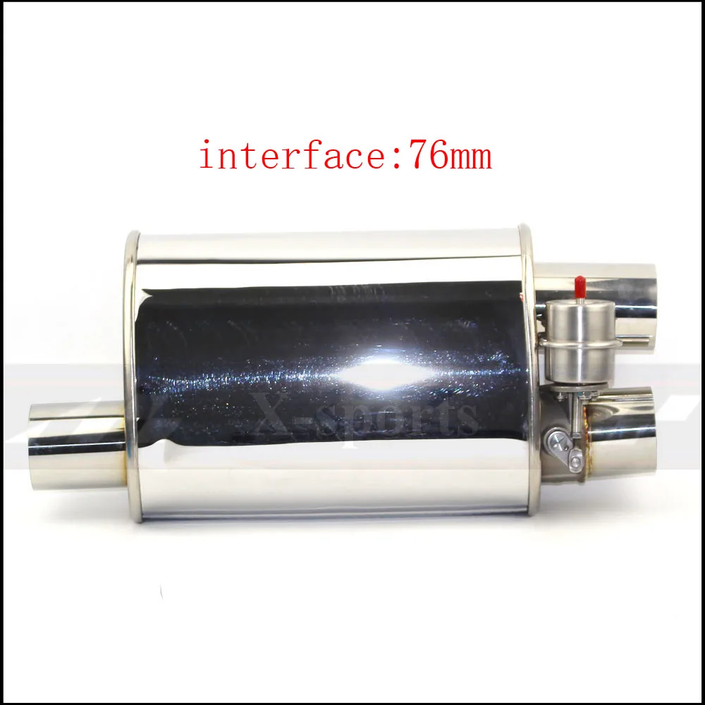 valve Mufflers 76mm Автомобильный клапан выхлопной трубы Вакуумные переменные глушители нержавеющая сталь Универсальный 51 мм 63 мм 76 мм 2 Выход дистанционное управление глушитель - Цвет: valve Mufflers 76mm