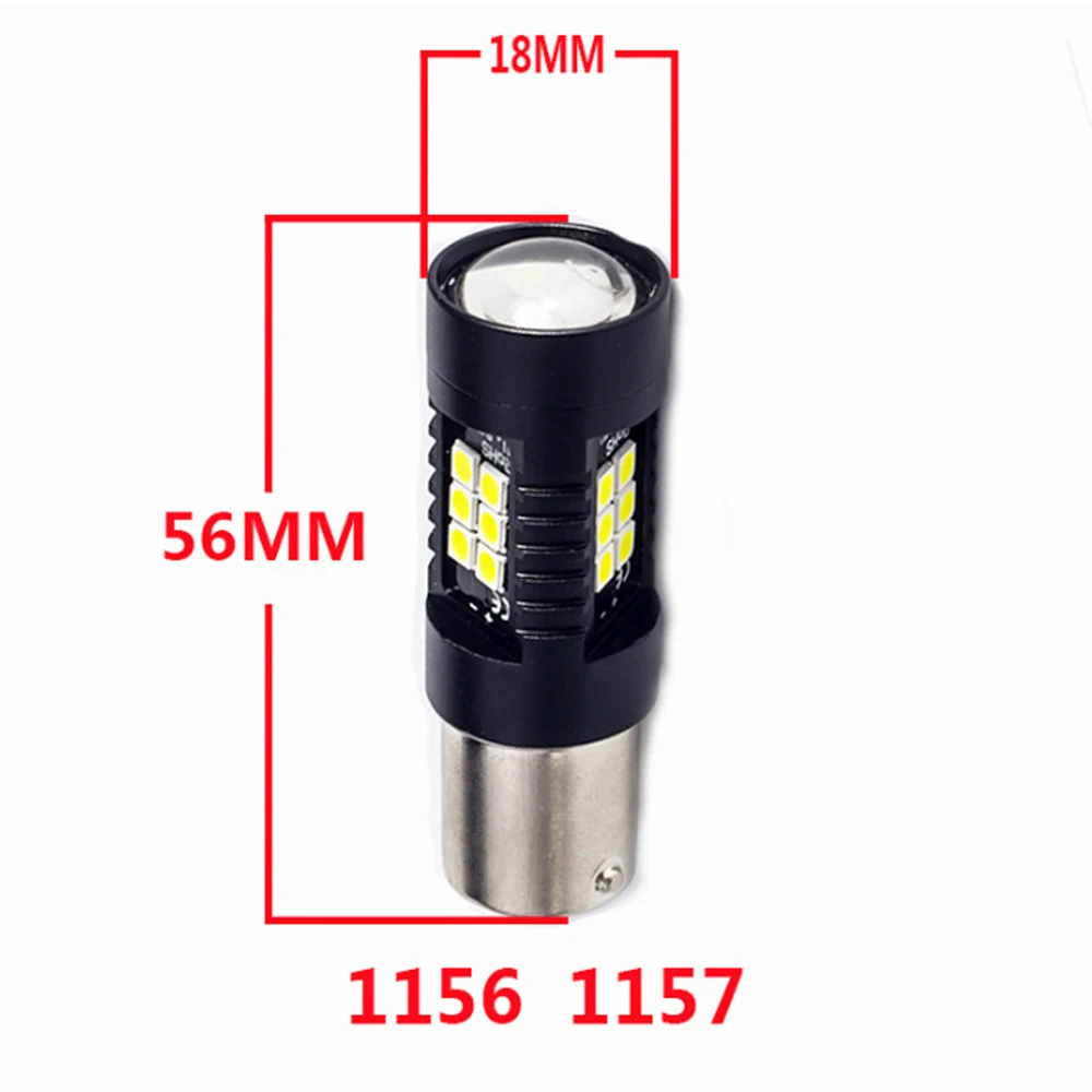 2шт DC 12V 24V P21W 1156 BA15S 1157 BA15D светодиодный светильник для автомобиля s 1200Lm сигнал