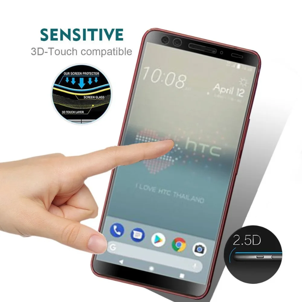 Полное покрытие закаленное стекло для HTC M10 Desire 12S 19 Защита экрана U19E U12 Life D19 U11 PLUS