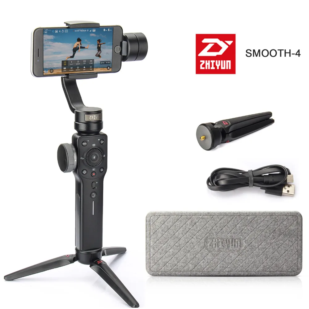 Ручной Стабилизатор Zhiyun Zhi yun Smooth 4 с 3 Осями фокусировки и увеличения для iPhone X 8 7 Plus