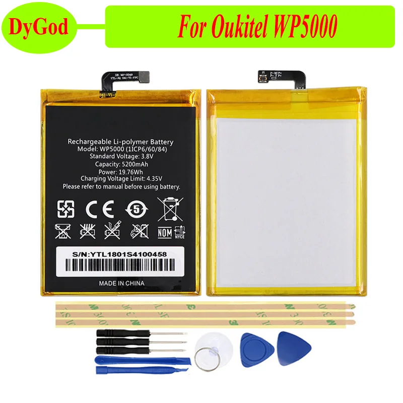 DyGod 5200 мАч для Oukitel WP5000 батарея Замена батареи Bateria смартфон +