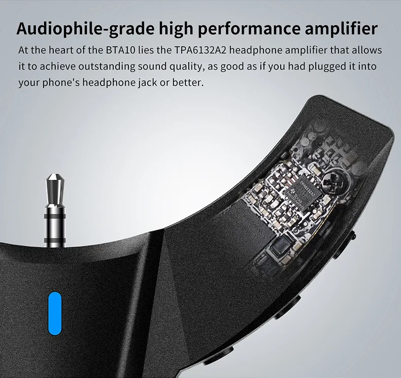 FiiO BTA10 Bluetooth 5,0 аудио музыка беспроводной Bluetooth адаптер для Audio-TechnicaATH-M50x/MSR7 с поддержкой aptXLL и Micphone