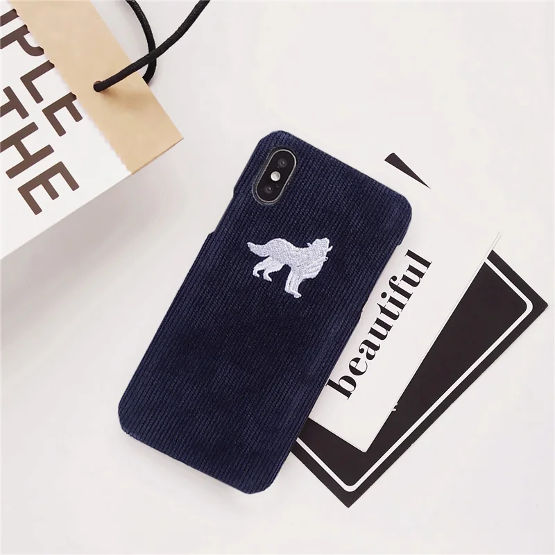 Wolf Теплый тканевый чехол для iPhone 6 для телефона 6 S 7 8 Plus X чехол 3D милый овечий Пингвин Тедди собака Жесткий Чехол для iPhone X XR XS MAX - Цвет: Wolf
