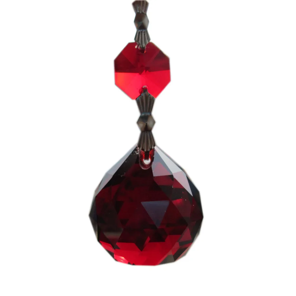 

Garland Chakra Spectra 1 pce Chandelier Red Glass Crystals Lamp Prisms Hanging Drops Pendants Wedding Decor 2.9'' M02051-7