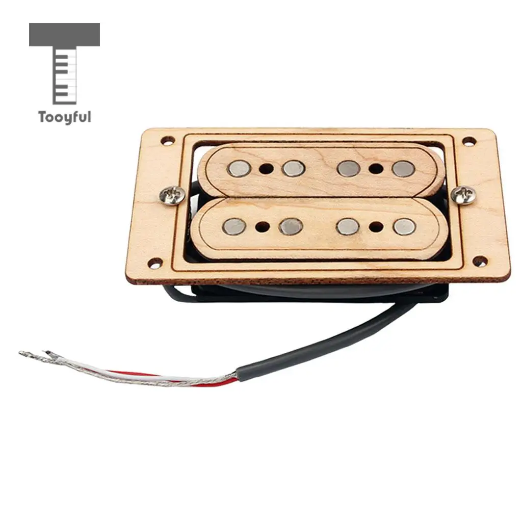 

Tooyful Hand Wound Humbucker Double Pickup Maple Wood for Cigar Box 4 String Guitars