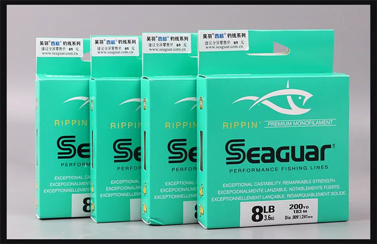 Seaguar Rippin 183 M/200YDS 6LB-12LB Тест премиум монофиламентное фторуглеродное покрытие леска для ловли карпа Сделано в Японии