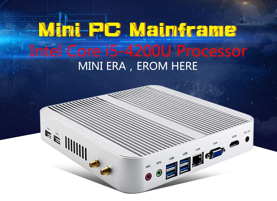 MSECORE Intel I5 4200U безвентиляторный мини-ПК Windows 10 NUC HTPC неттоп barebone система linux игра настольный компьютер HD4400 300M WiFi