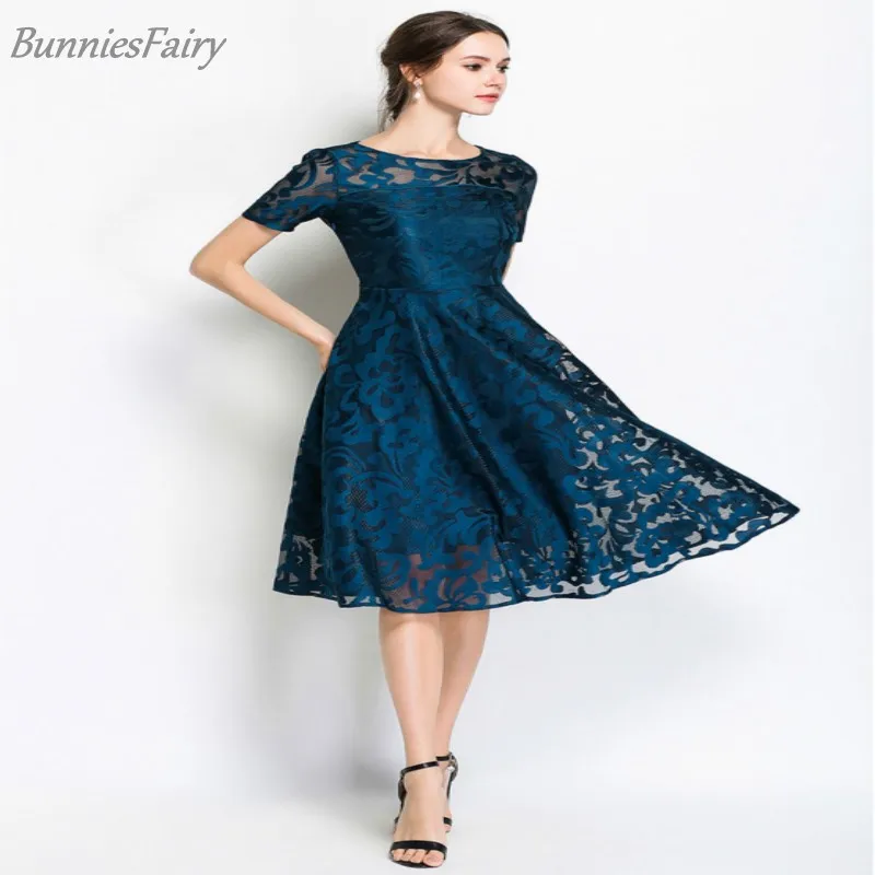 BunniesFairy 2018 летнее новое женское элегантное винтажное кружевное плиссированное