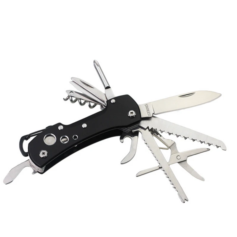12 in 1 Outdoor Mini Key Ring Pocket Folding knife Survival Camping Fishing Huntsman Knives scissor Multifunction tools | Инструменты