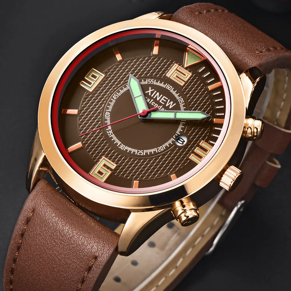 

Men's Wrist Watch Military Leather Waterproof Date Quartz Analog Army Quartz watch man watches mens 2020 relogio masculino