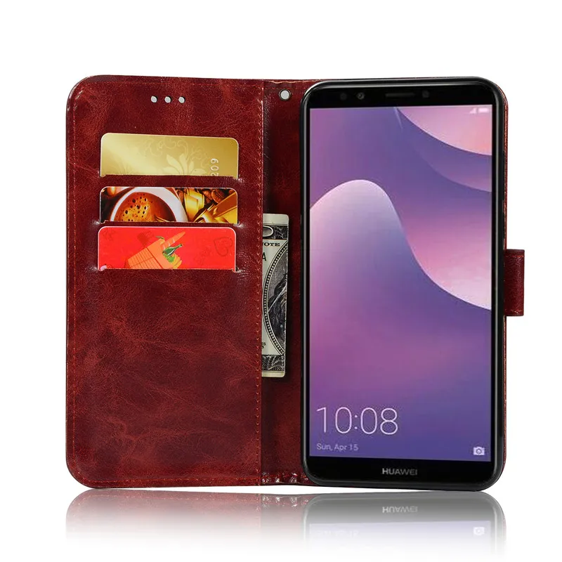 Чехол для Huawei Y7 Pro 2018 Роскошный кошелек 5 99 дюйма задняя крышка из искусственной