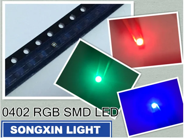 50 шт./лот Everlight SMD LED 0402 RGB Полноцветный красный/зеленый/синий общий анод светодиод