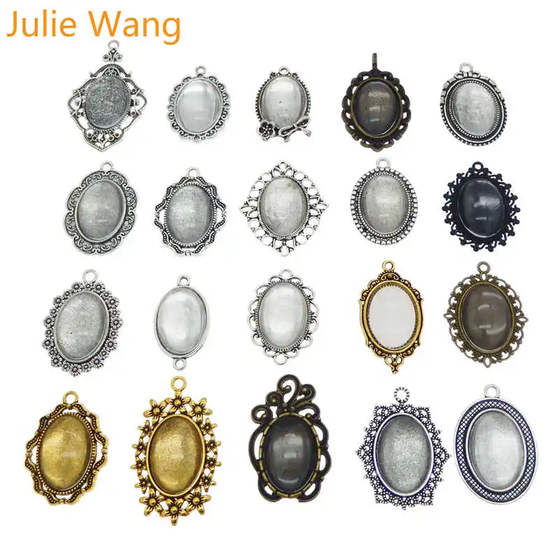 Julie Wang 10 комплектов в случайном порядке отправляется ассортименте Овальный 25x18 мм