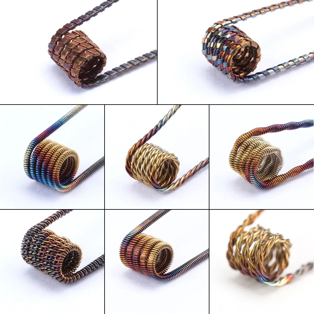 Радужный нагревательный провод Coil Father Fused Clapton Dragon Skin скрученный четырехъядерный