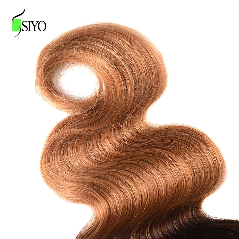 SIYO 3 пучки перуанский объемная волна 1B/4/30 Цветной Ombre человеческих волос Weave тон