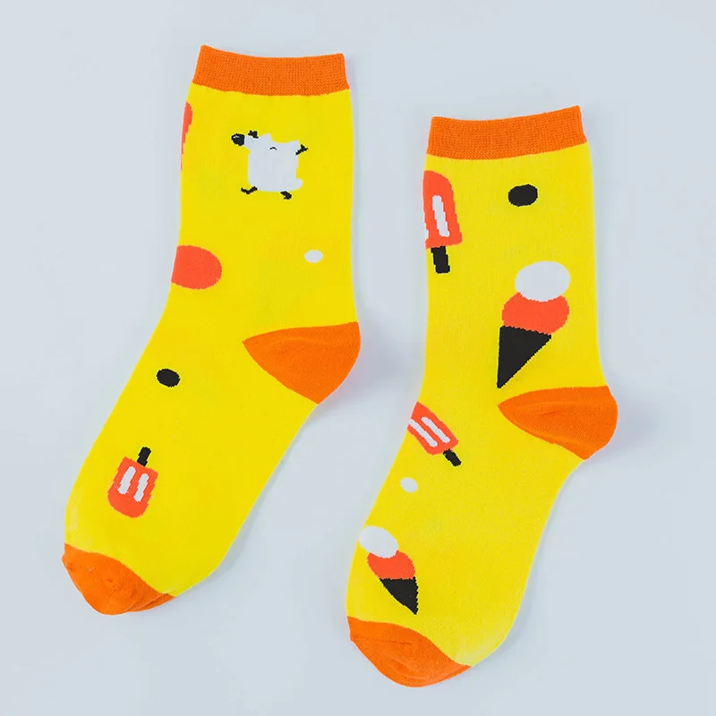 Новые милые носки harajuku van gogh happy женские забавные Носки с рисунком