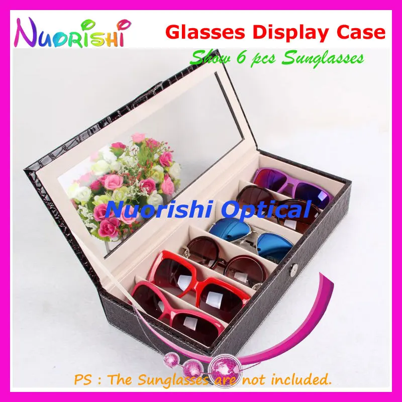 Футляр для очков 6 шт. футляр коричневый кожаный дисплей|eyeglasses glasses|sample casesglasses brown |