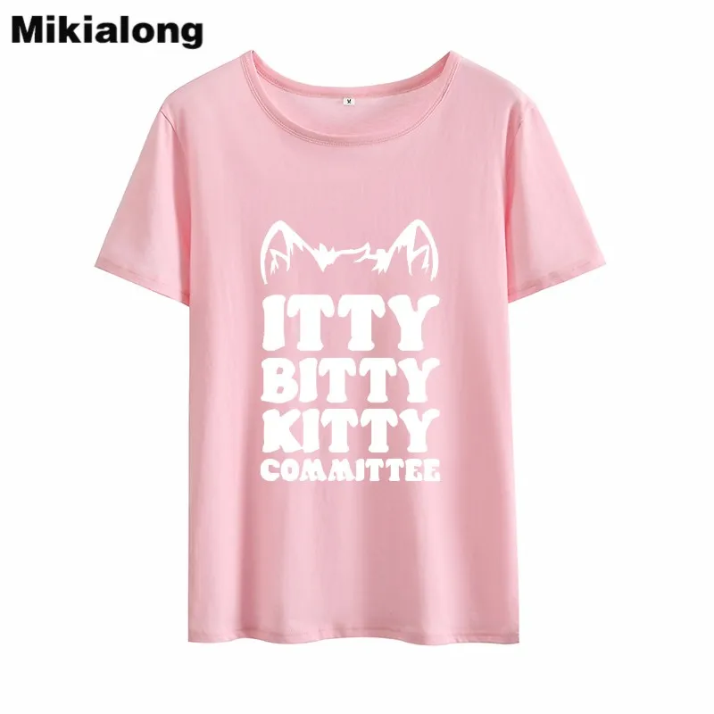 OLN 2018 Kawaii Cat Футболка для женщин напечатанные буквы Забавный футболки топы Femme с
