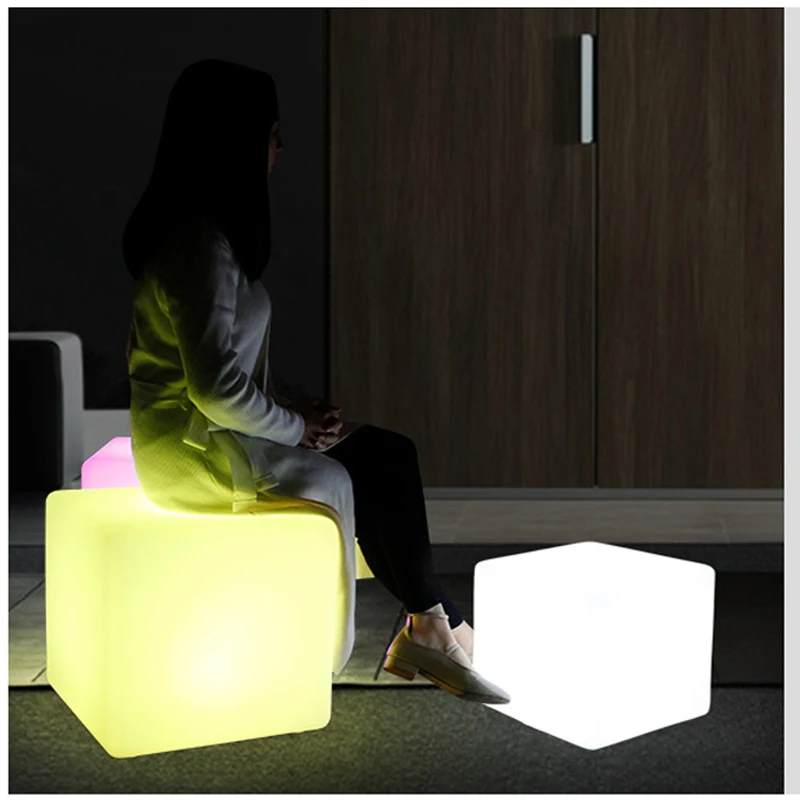30x30x30 см светодиодный куб RGB пульт дистанционного управления перезаряжаемый многоцветный светящийся кубический светильник для дома, сада, события, ночные вечерние СВЕТОДИОДНЫЙ мебель