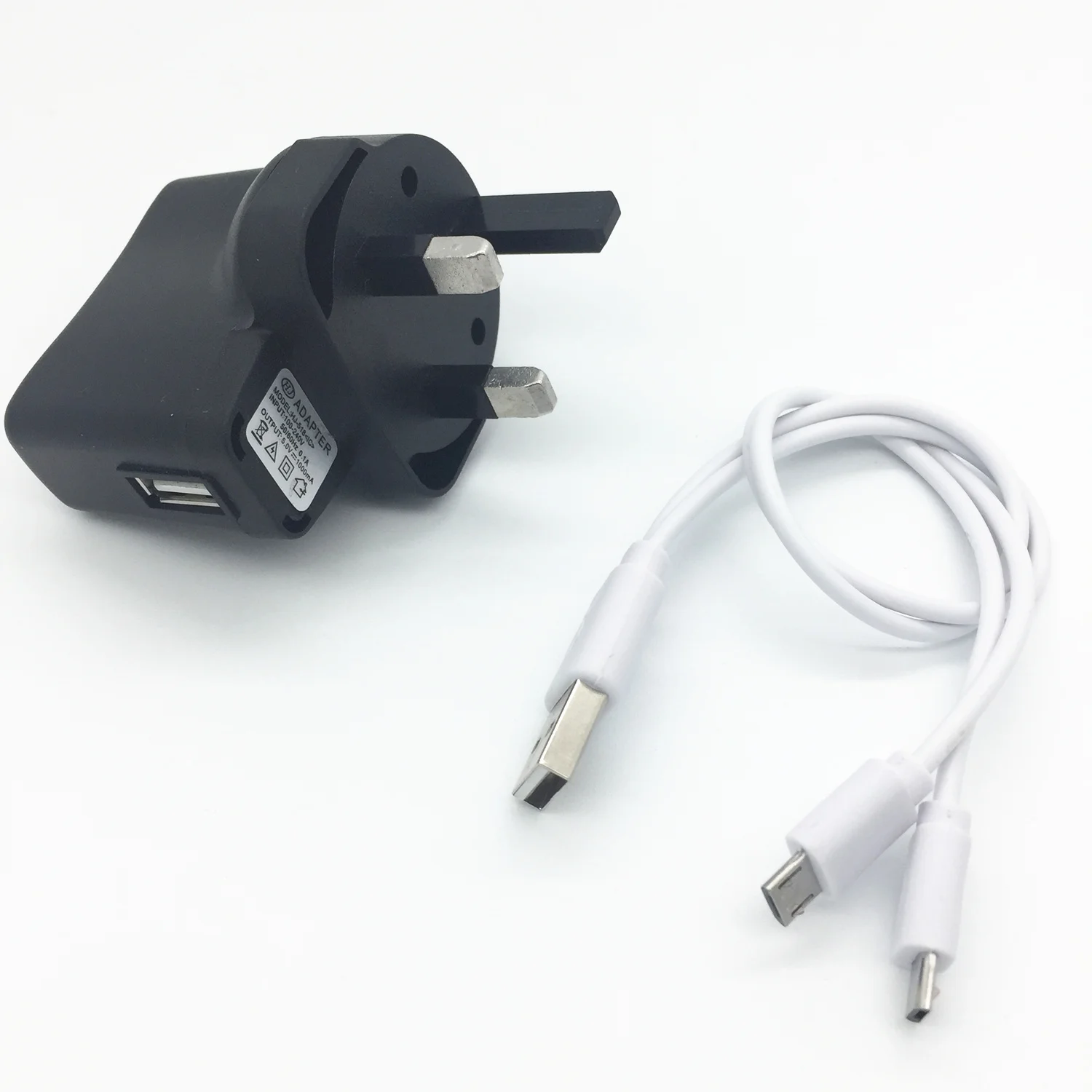 Вилка US/AU/EU/UK настенная + белая 1 фут 20 см USB штекер на двойной 2X Micro зарядное