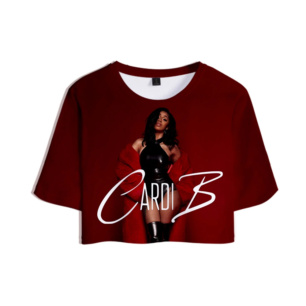 Новая мода хип-хоп Женский комплект 2 шт. Cardi B 3D две детали с принтом комплект женские шорты летний укороченный топ и короткие штаны Прямая поставка