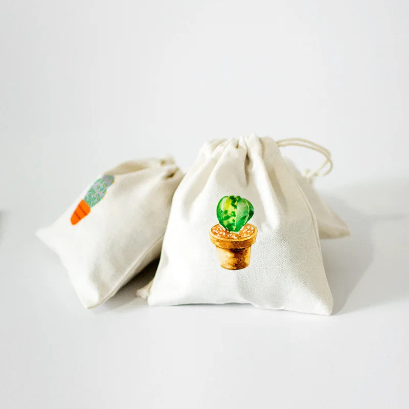 YILE Хлопок Drawstring чай подарок Сортировка мешок путешествия косметичка печать