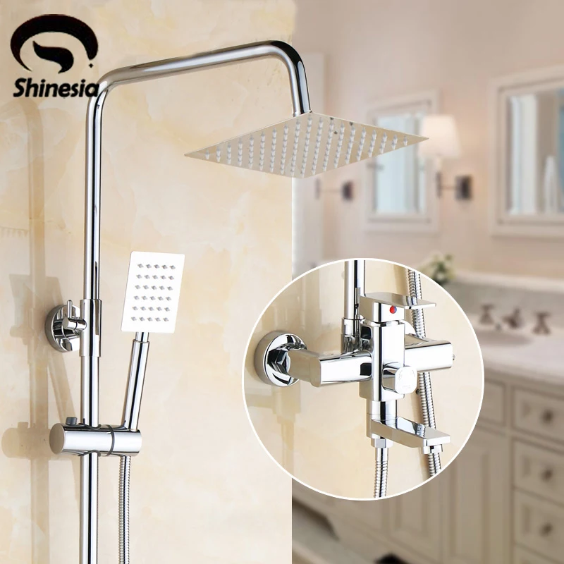 Хромированная отделка набор для душа с дождевой насадкой 8 дюймовый смеситель