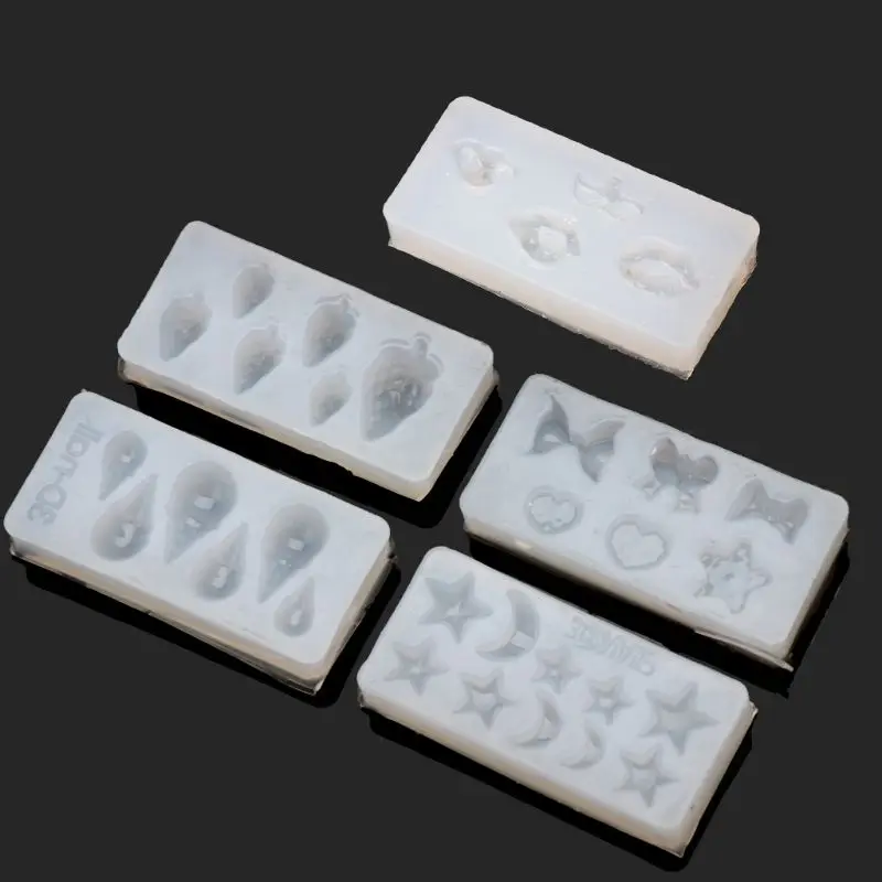 

3D силиконовые формы Нейл-арт Декор «Луна», «Звезды» в виде бантов и клубники, губ формы хит продаж! 5 единиц