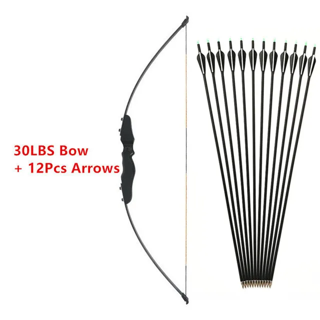 30IBS 12 black arrow Дартс-черный прямой лук Рекурсивный лук 30-40lbs деревянный лук для стрельбы из лука открытый охотничий лук Спортивная стрела длинный лук - Цвет: 30IBS 12 black arrow
