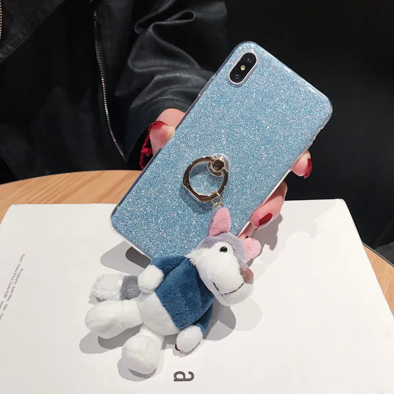 Милая плюшевая кукла Мягкий мобильный телефон в виде ракушки для IPhone XS XR X MAX 8 7 6 5 4