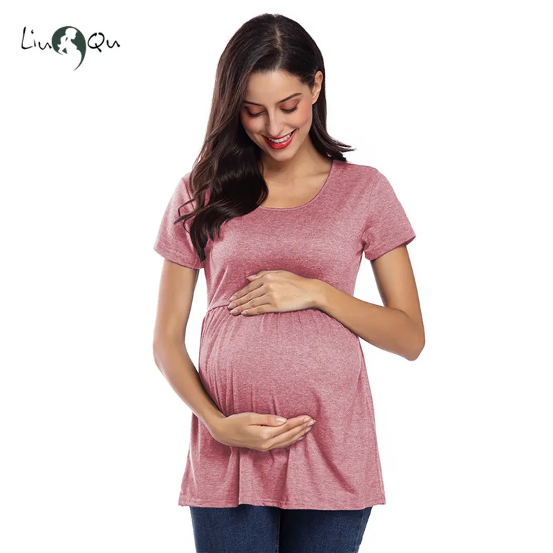 Топы для беременных блузки в полоску Vetement Femme Peplum с коротким рукавом Одежда