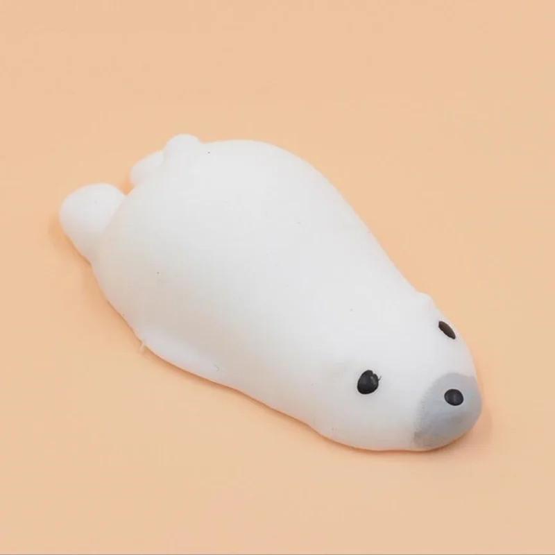 Серебристый / серый Kawaii милые мини мягкие силиконовые анти-стресс мягкими игрушками Непоседа сжать руку на телефон Pinch Животные игрушка резиновая хлюпает squishies - Цвет: Серебристый / серый