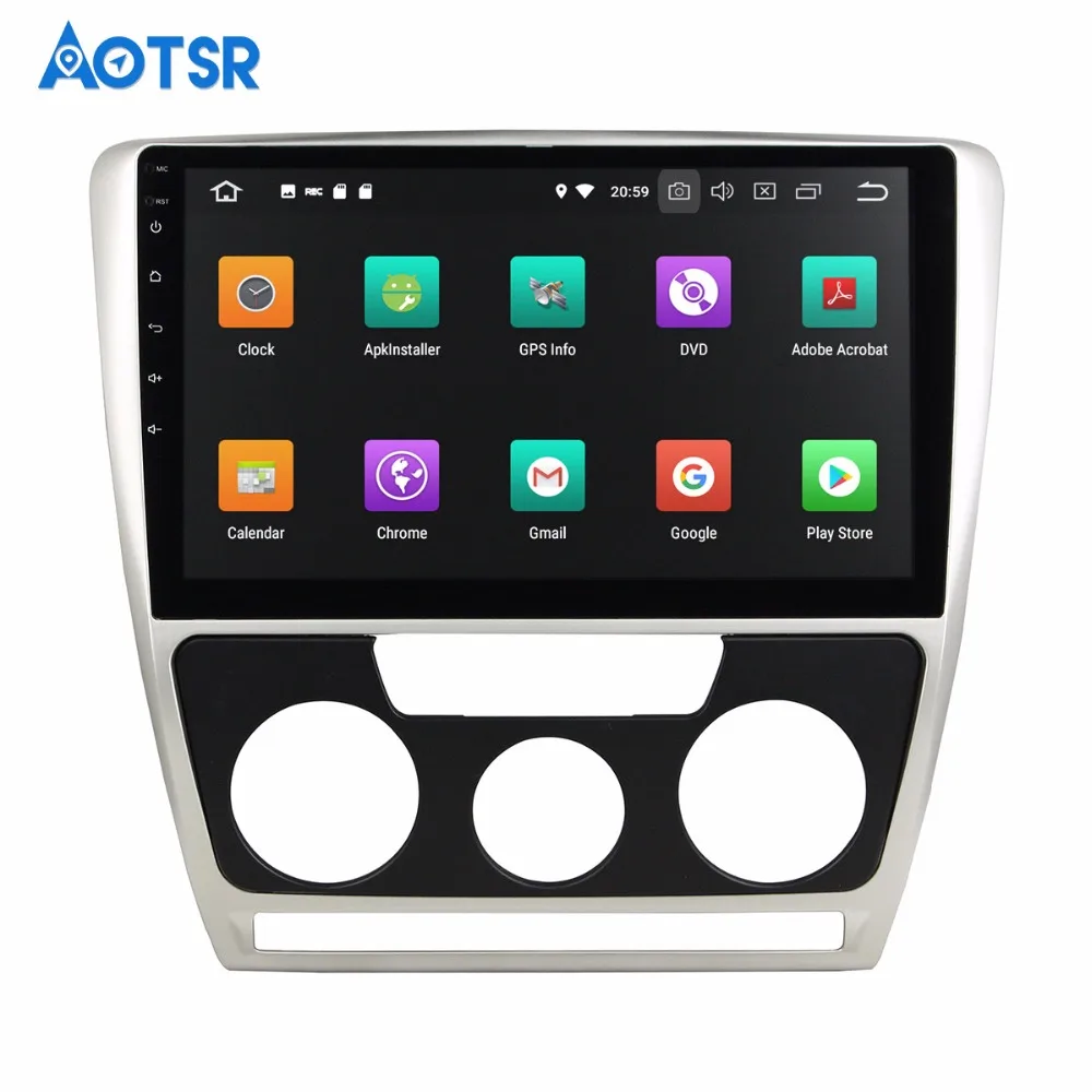 Автомобильный DVD плеер 10 1 дюйма Android 8 0 4 + 32 ГБ GPS навигация для Skoda Octavia 2010 2014