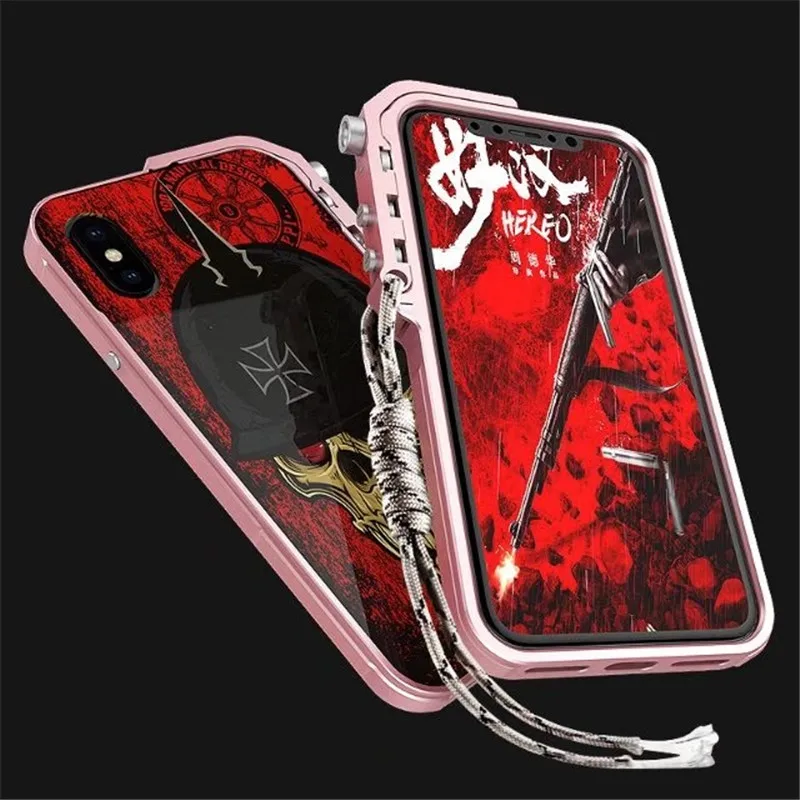 Алюминиевый металлический бампер + PC 3D рельефный чехол для Apple iphone x 7 8 6 6s Plus