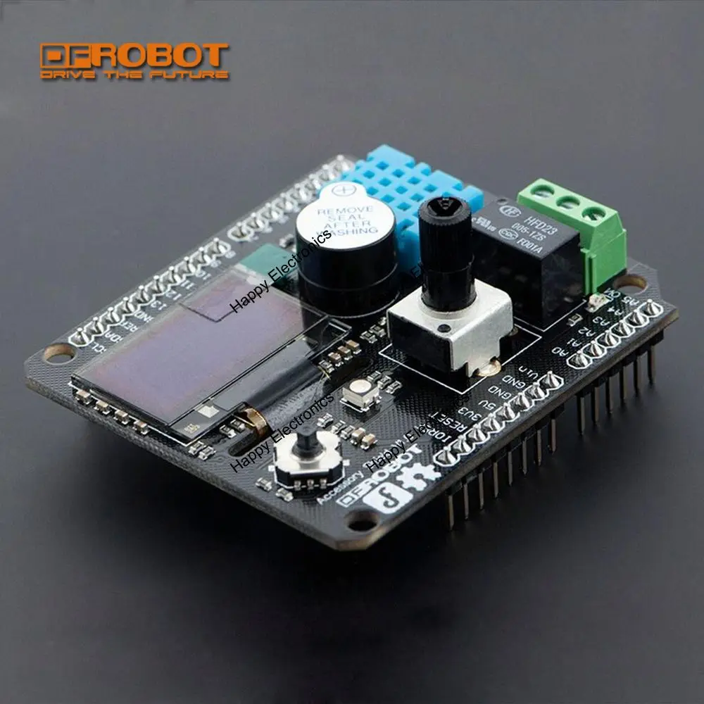 Аксессуар DFRobot щит V1.0 для Bluno встроенный OLED экран зуммер 1 5 реле джойстик