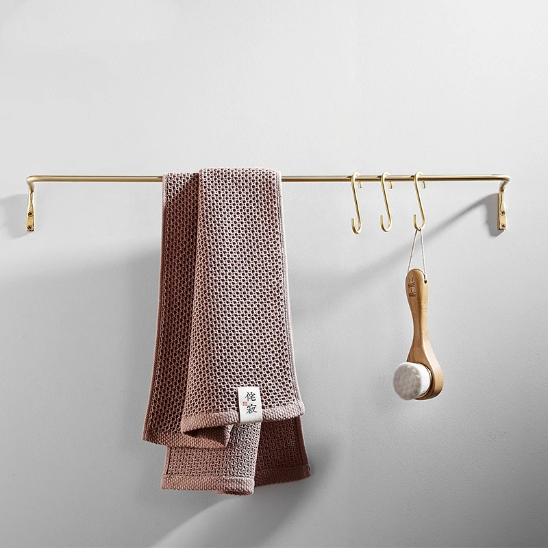 Твердый латунный набор аксессуаров для ванной комнаты матовый золотой стержень