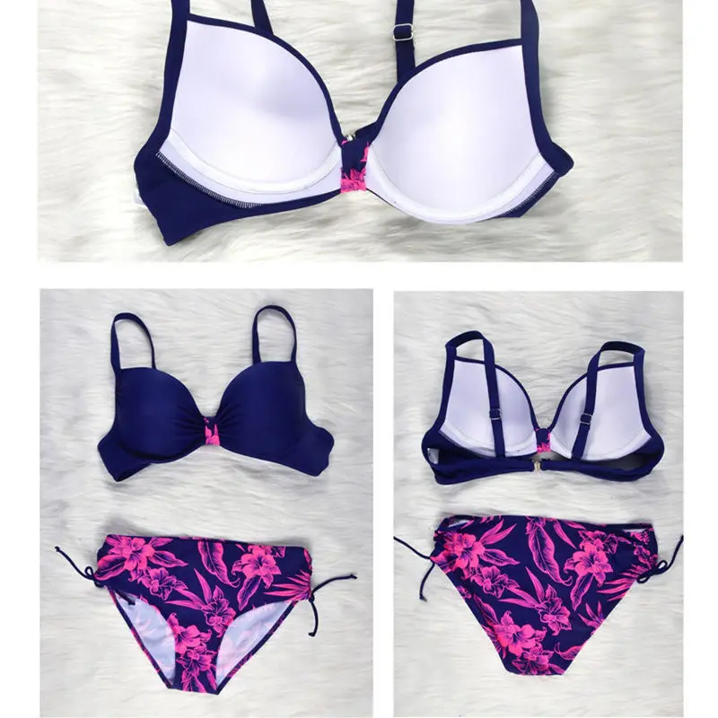 

[NODELAY] Sexy Plus Size Bikinis Women Swimwear 2021 Female Floral Bikini Set Push Up Bathing Suits Big Cup Print Swim Wear 6XL