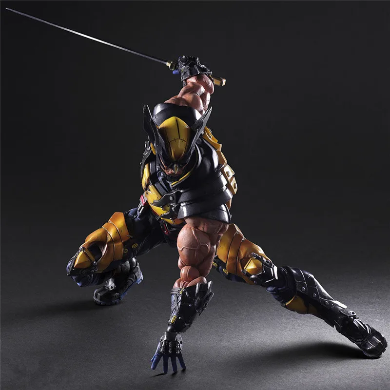 Горячая Распродажа Play arts Kai X MEN Росомаха фигурка ПВХ 26 см 10 23 &quotаниме игрушка