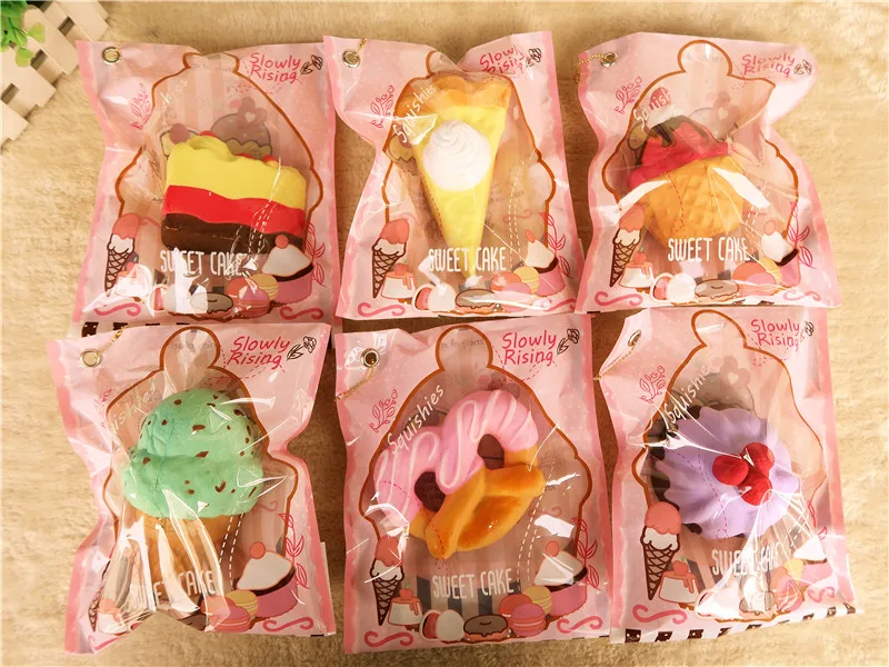 12pcs/lot 1st generation of Medium Dessert Collection 6 styles Soft and slow rebound Cake class squihies free shipping | Игрушки и хобби