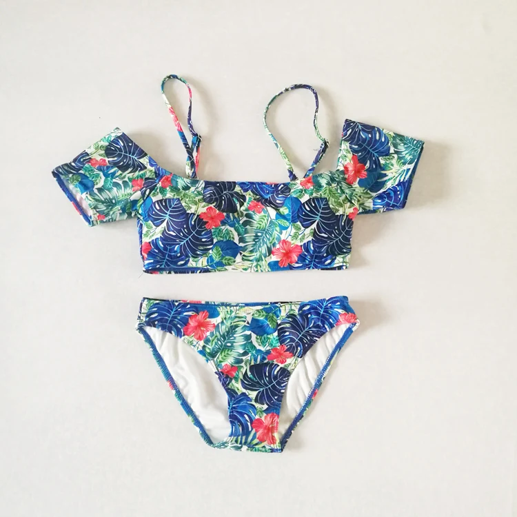 2018 New Sexy Vintage Floral Push Up Bikini Sets Off Shoulder Brazilian Women Swimsuits Beach Bathing Swimwear maillot de bainXL |