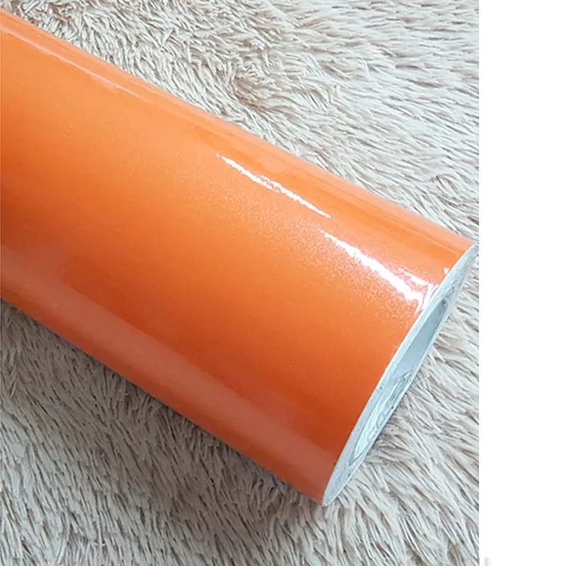 orange 0.6x 3M наклейки для ремонта старых шкафов ПВХ Самоклеящиеся обои красная мебель водонепроницаемые декоративные наклейки на стену домашний декор - Цвет: orange