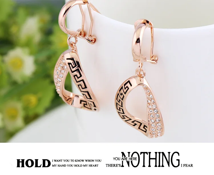 Винтаж королева невесты позолоченные циркон стразы капли воды ожерелье серьги