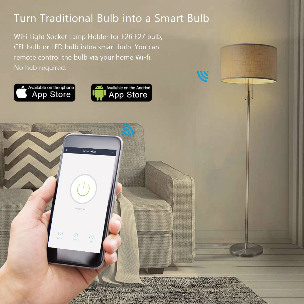Лампа светодиодная Tuya Smart Life с поддержкой Wi Fi и голосовым