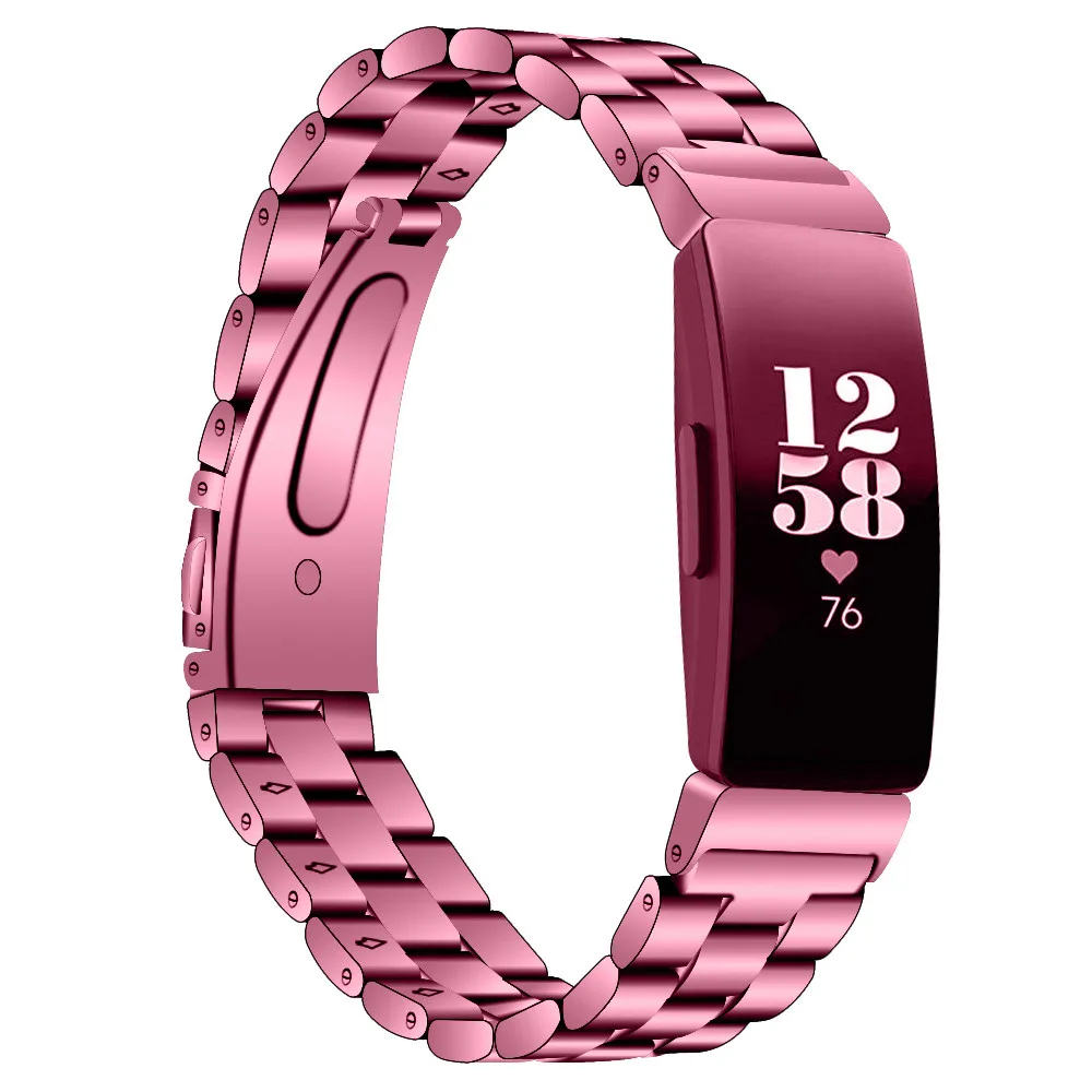 Черные Аксессуары для умных часов для Fitbit Inspire HR, сменный ремешок из нержавеющей стали, браслет, ремень для Fitbit Inspire lady