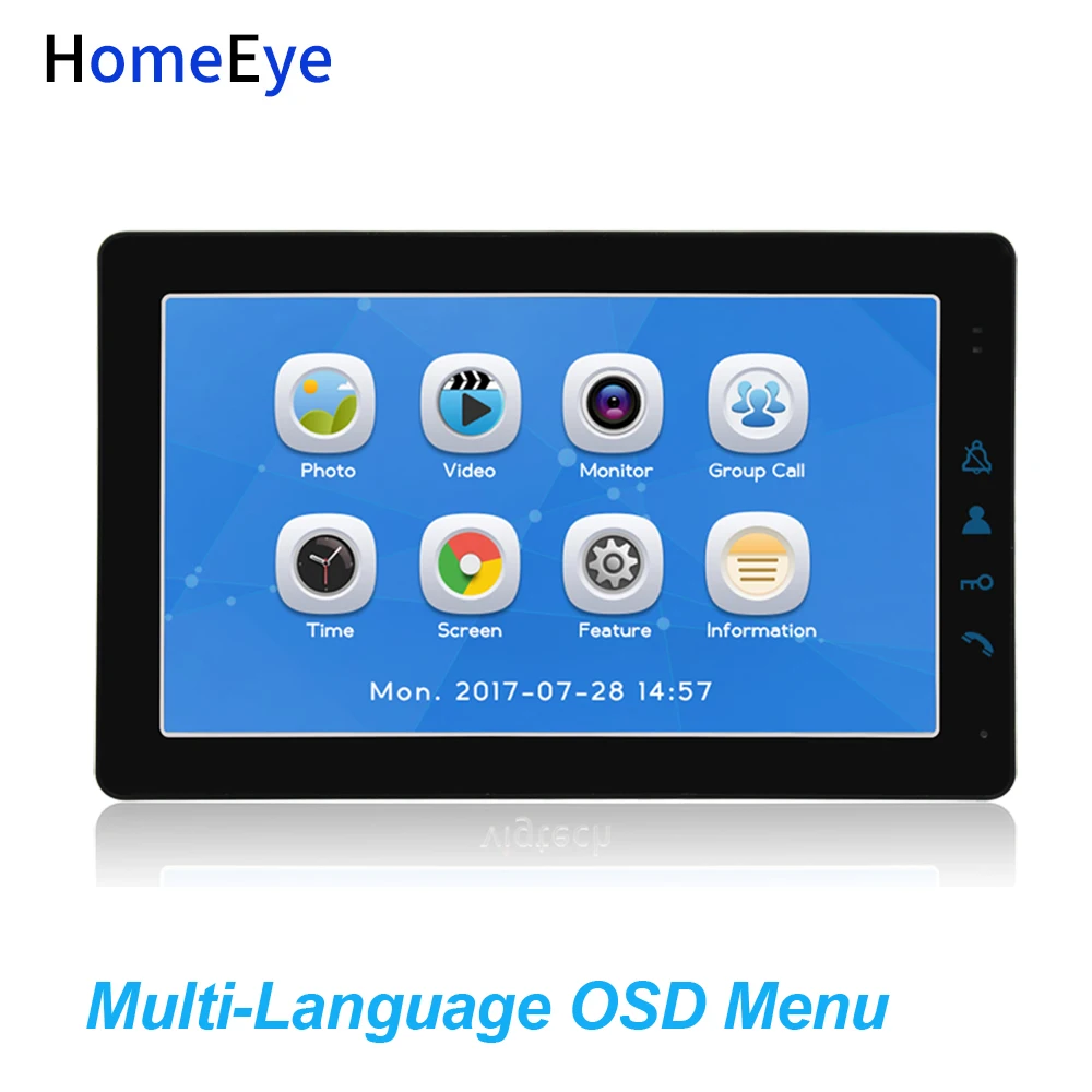 HomeEye 9 дюймов 4 Проводной видео телефон двери внутреннее ночное видение 1200TVL